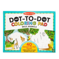 ABC 123 Dot-to-Dot Coloring Pad – Wild Animals>Melissa & Doug