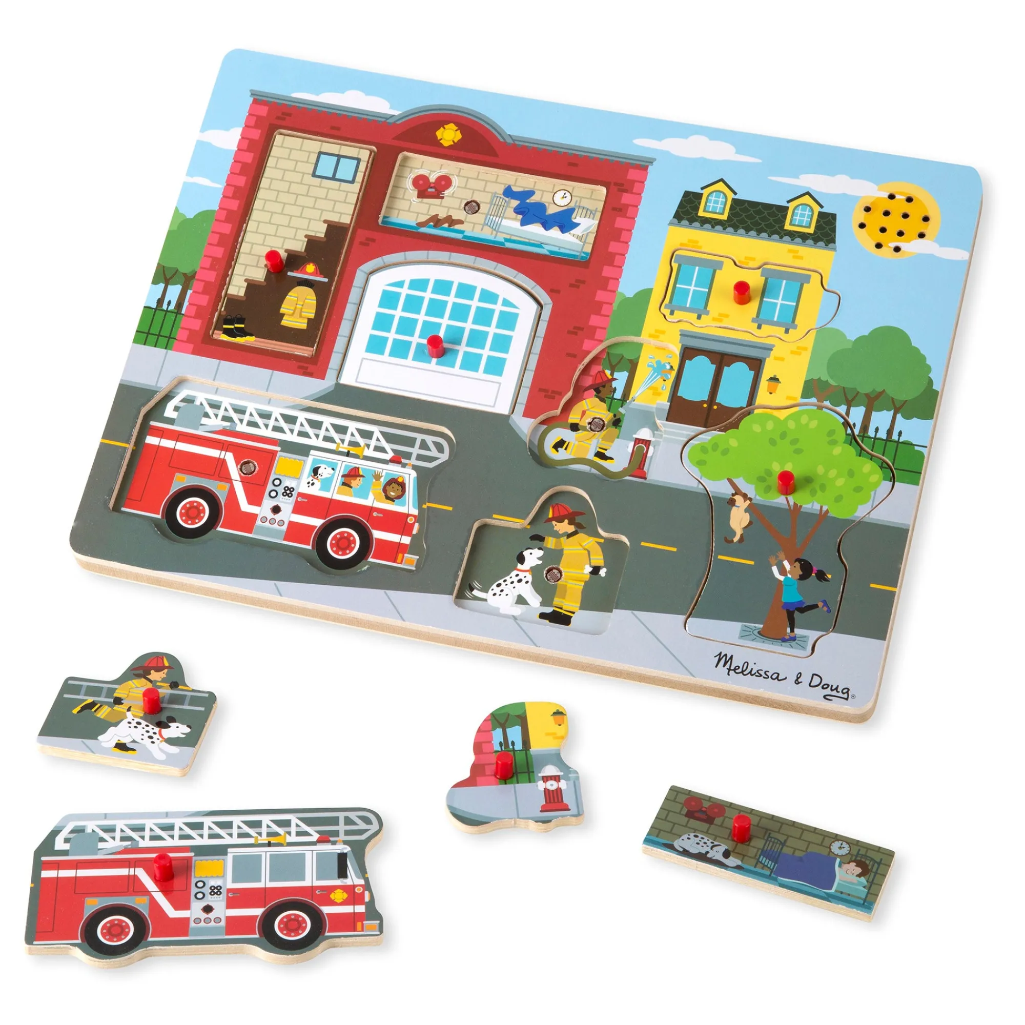 Around the Fire Station Sound Puzzle - 8 Pieces>Melissa & Doug Online