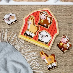 Barnyard Animals Jumbo Knob Puzzle - 3 Pieces><noscript><img width=