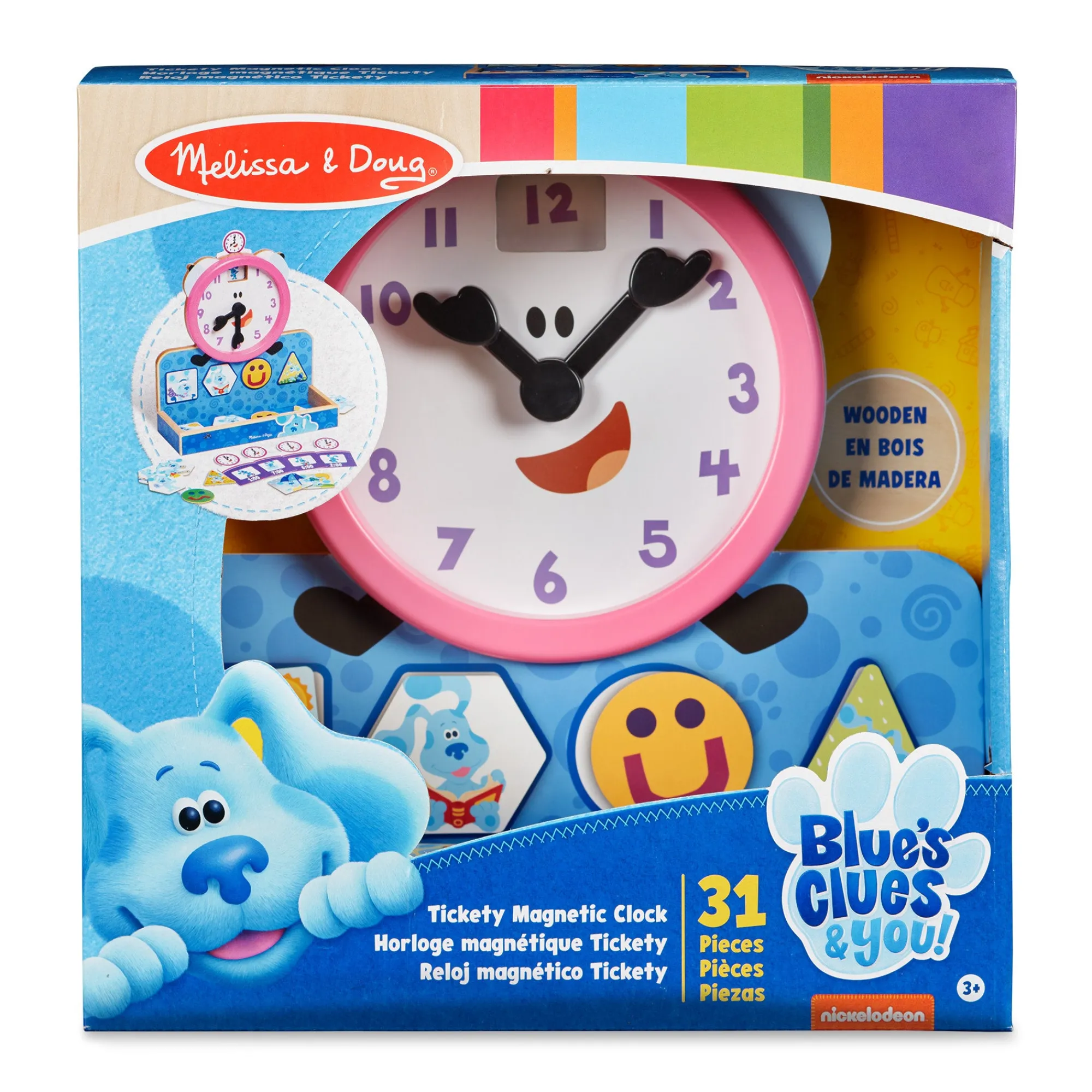 Blue's Clues & You! Wooden Tickety Tock Magnetic Clock>Melissa & Doug Online
