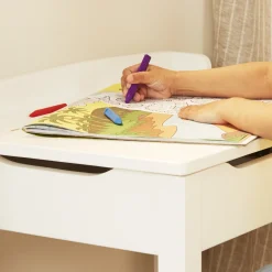 Child's Lift-Top Desk & Chair - White><noscript><img width=