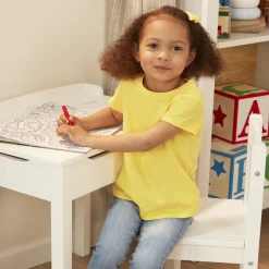 Child's Lift-Top Desk & Chair - White><noscript><img width=