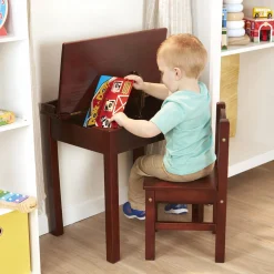 Child's Lift-Top Desk & Chair - Espresso><noscript><img width=