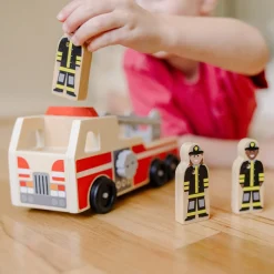 Classic Wooden Fire Truck Play Set><noscript><img width=