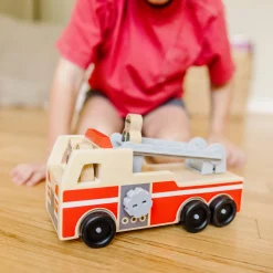 Classic Wooden Fire Truck Play Set><noscript><img width=