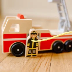 Classic Wooden Fire Truck Play Set><noscript><img width=