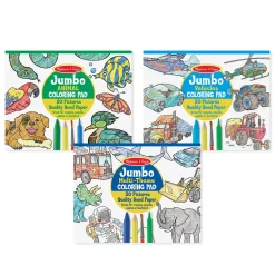 Coloring Pad 3-Pack: Animals, Vehicles, Multi-Theme>Melissa & Doug Clearance