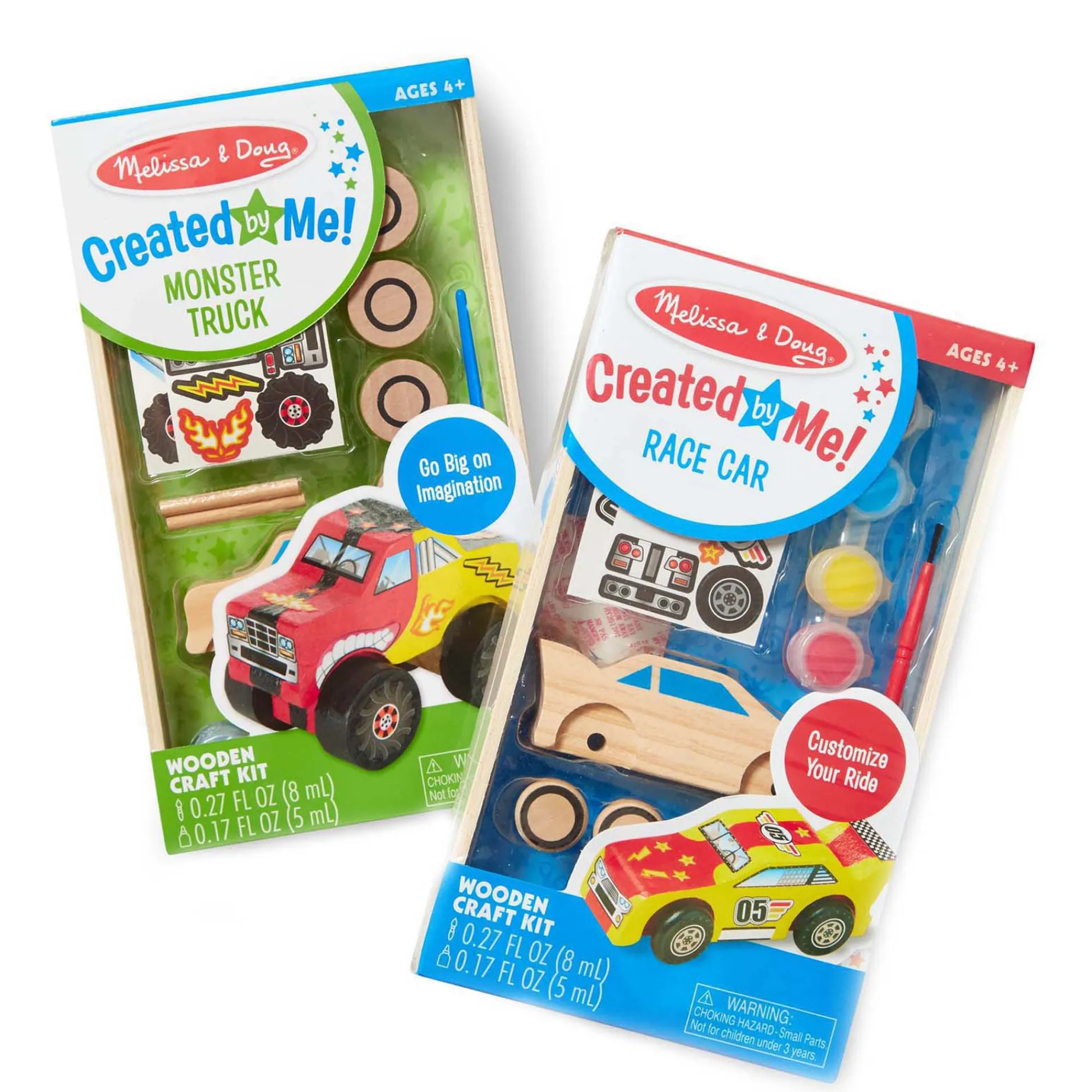 Created By Me!™ Vehicles Craft Kit 2-Pack: Race Car & Monster Truck>Melissa & Doug Outlet