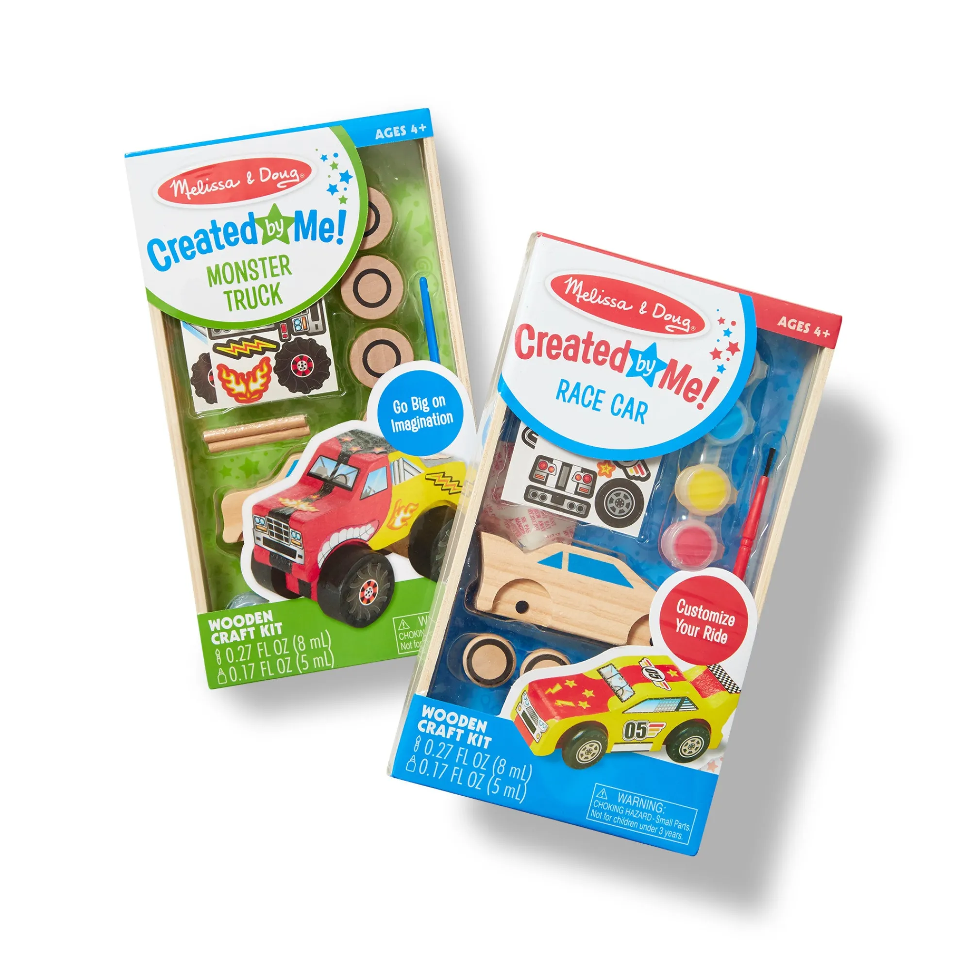 Created By Me!™ Vehicles Craft Kit 2-Pack: Race Car & Monster Truck>Melissa & Doug Outlet