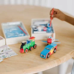 Createed by Me!™ Vehicle Craft Kit 3-Pack: Plane, Train, Race Car>Melissa & Doug Clearance