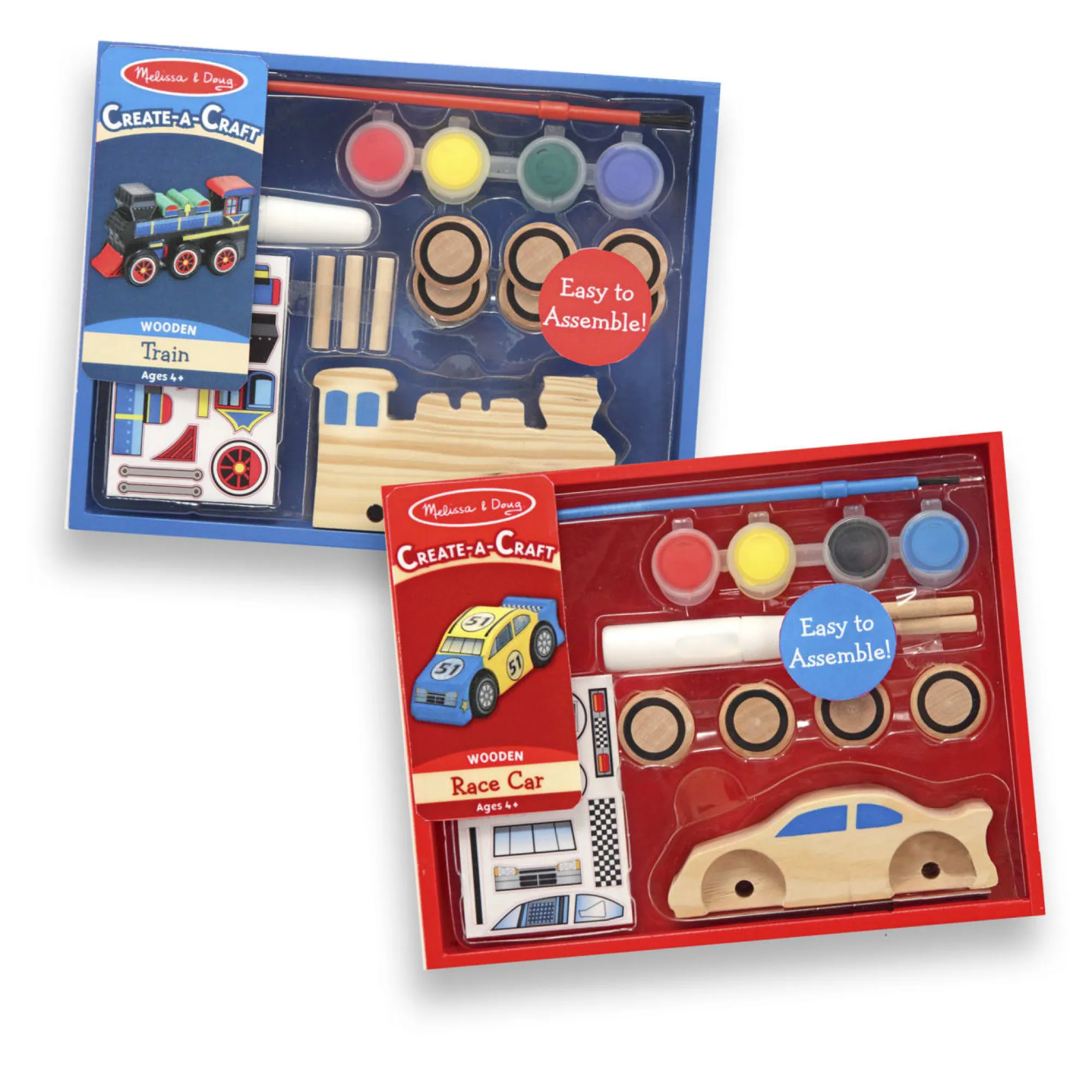 Decorate-Your-Own Wooden Train and Race Car Craft Kit>Melissa & Doug Hot