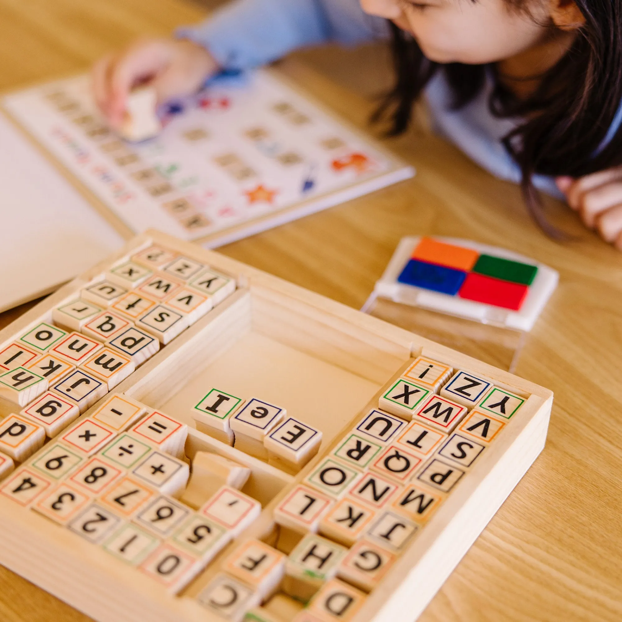Deluxe Wooden Stamp Set - ABCs 123s>Melissa & Doug New