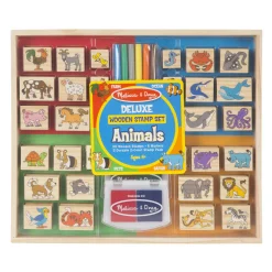 Deluxe Wooden Stamp Set - Animals>Melissa & Doug New