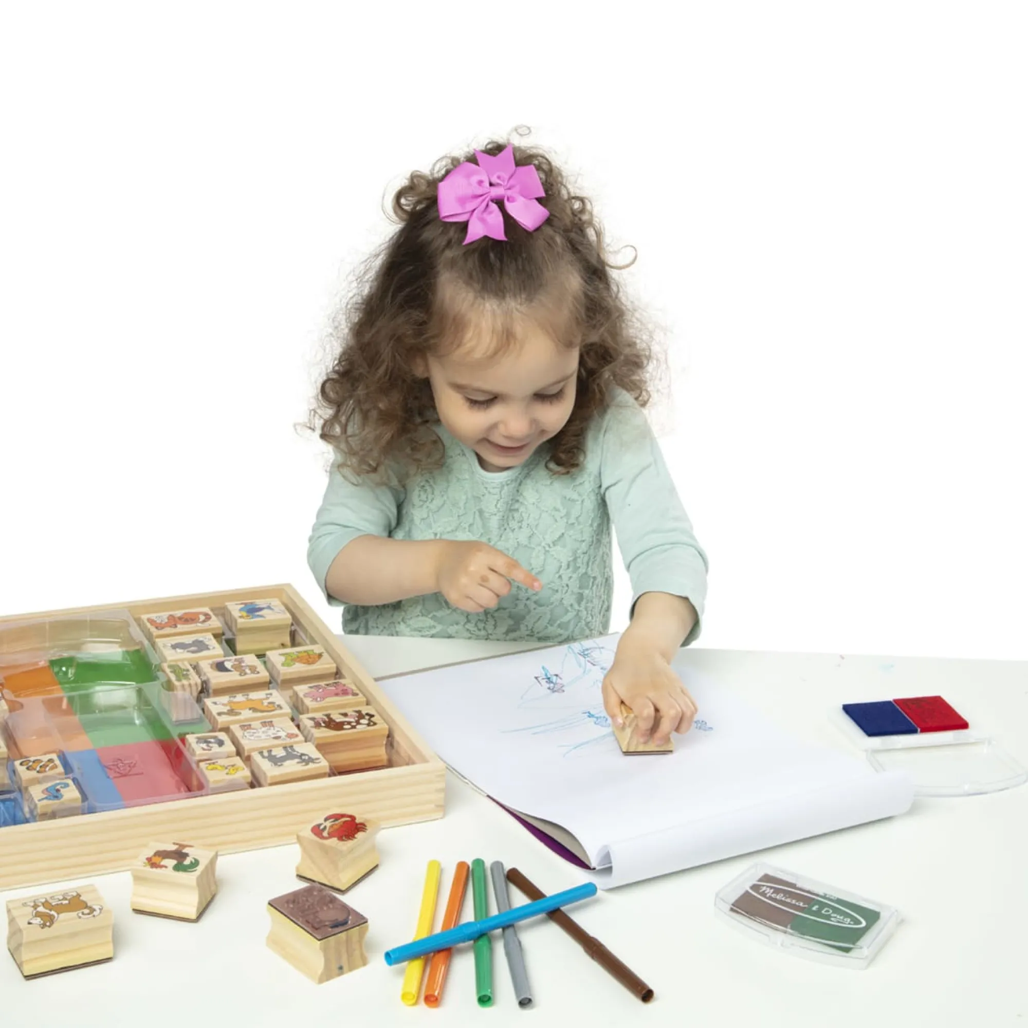 Deluxe Wooden Stamp Set - Animals>Melissa & Doug New