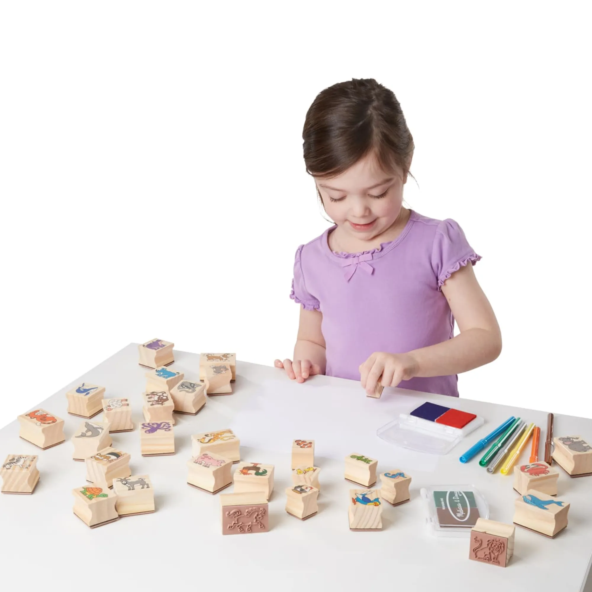 Deluxe Wooden Stamp Set - Animals>Melissa & Doug New