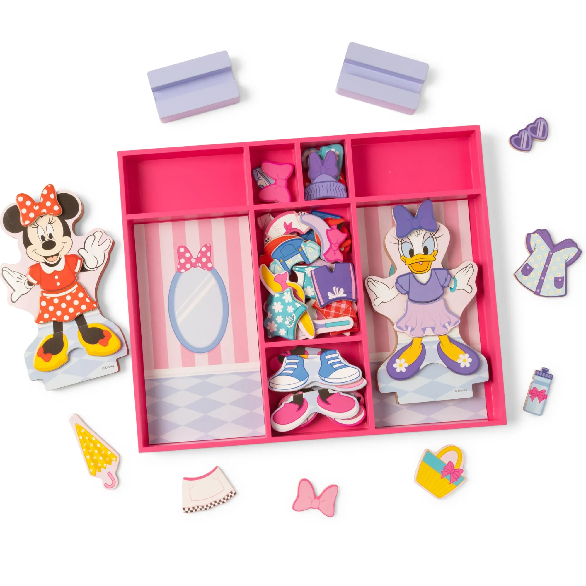 Disney Minnie & Daisy Deluxe Wooden Magnetic Dress-Up>Melissa & Doug New