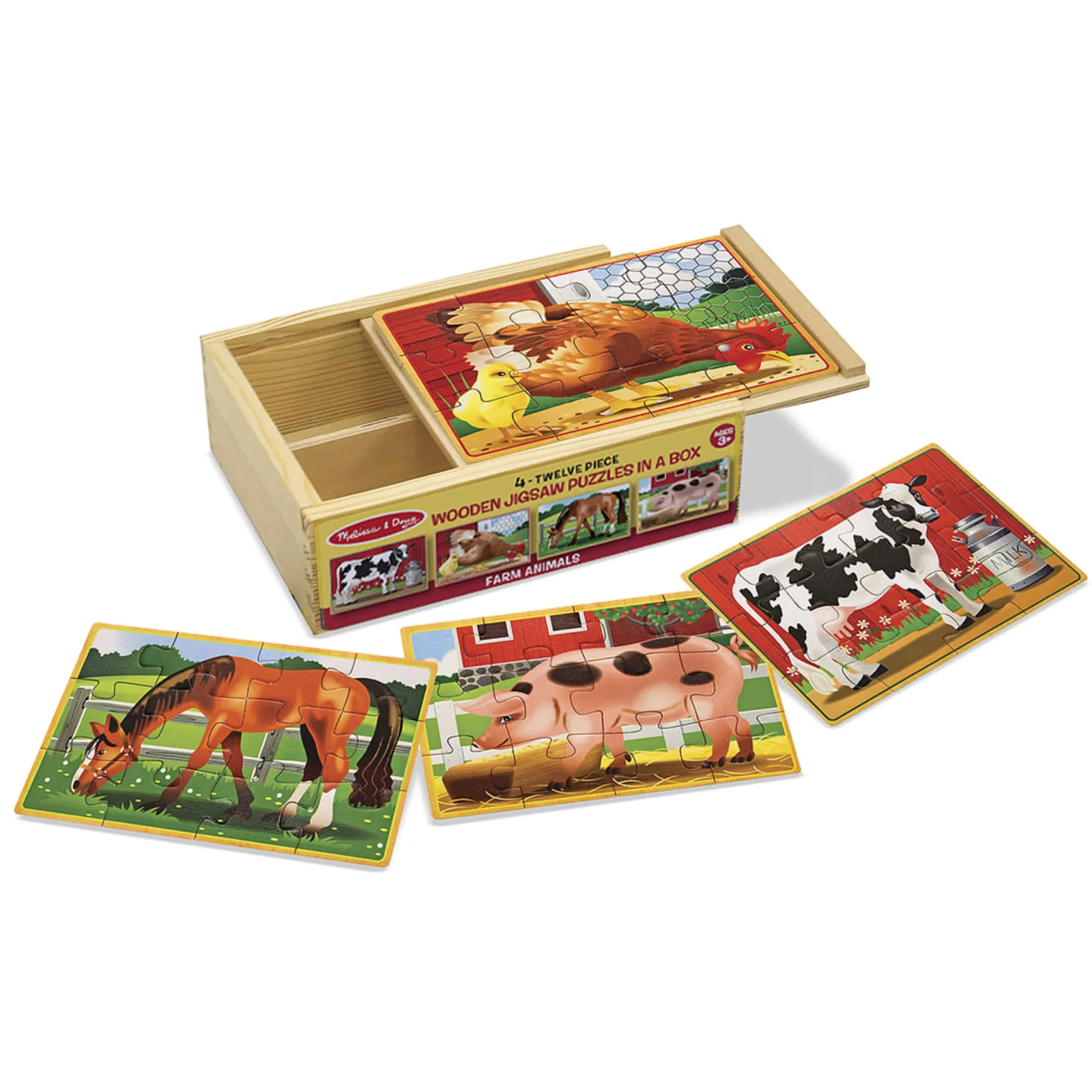 Farm Animals Jigsaw Puzzles in a Box>Melissa & Doug Hot
