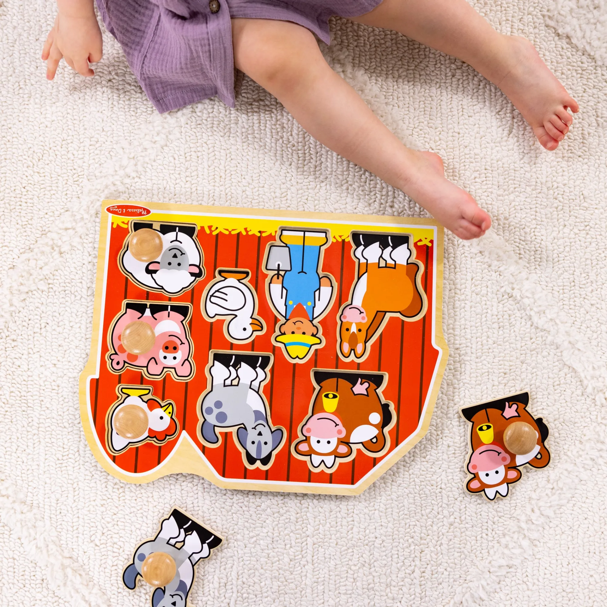Farm Friends Jumbo Peg Puzzle - 8 Pieces>Melissa & Doug Discount
