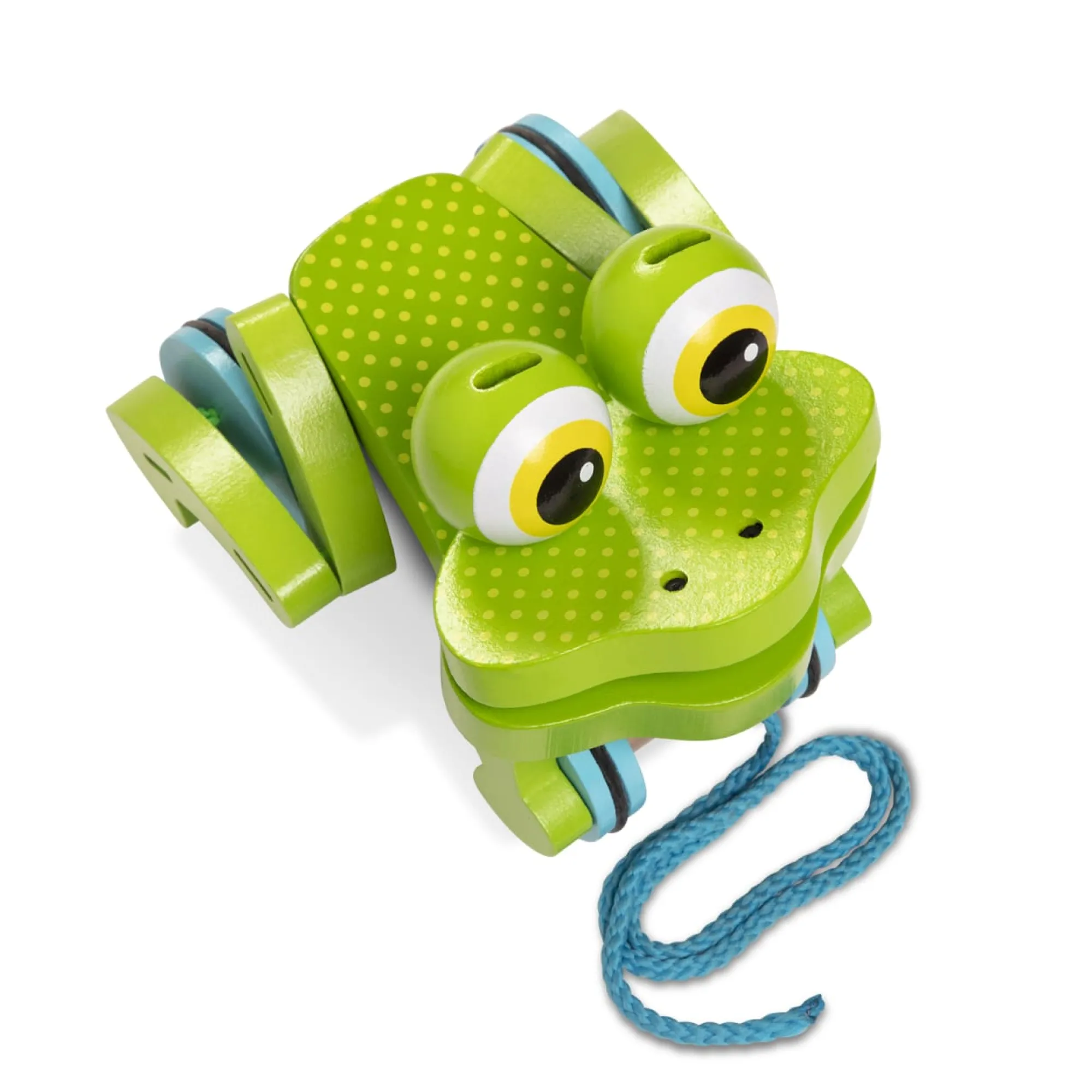 First Play Frolicking Frog Wooden Pull Toy>Melissa & Doug Outlet