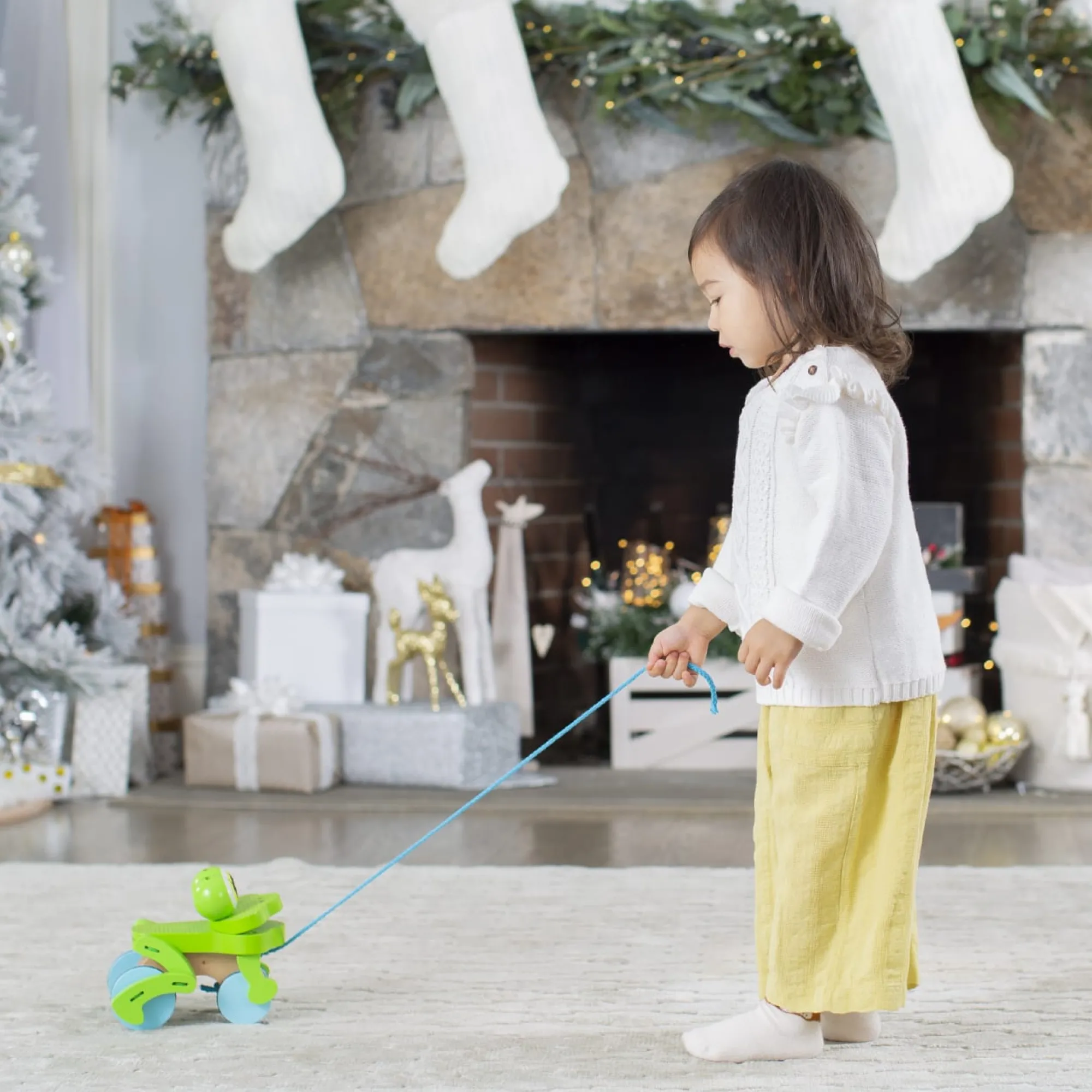 First Play Frolicking Frog Wooden Pull Toy>Melissa & Doug Outlet