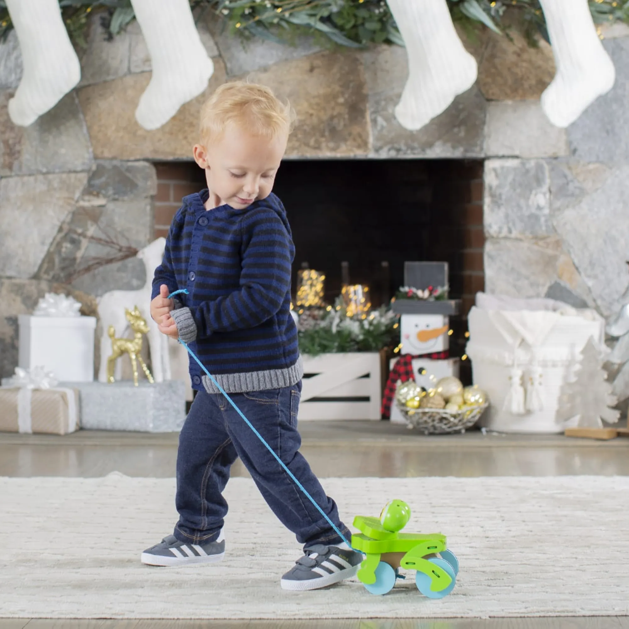 First Play Frolicking Frog Wooden Pull Toy>Melissa & Doug Outlet