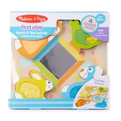 First Play Wooden Touch and Feel Puzzle Peek-a-Boo Pets With Mirror><noscript><img width=
