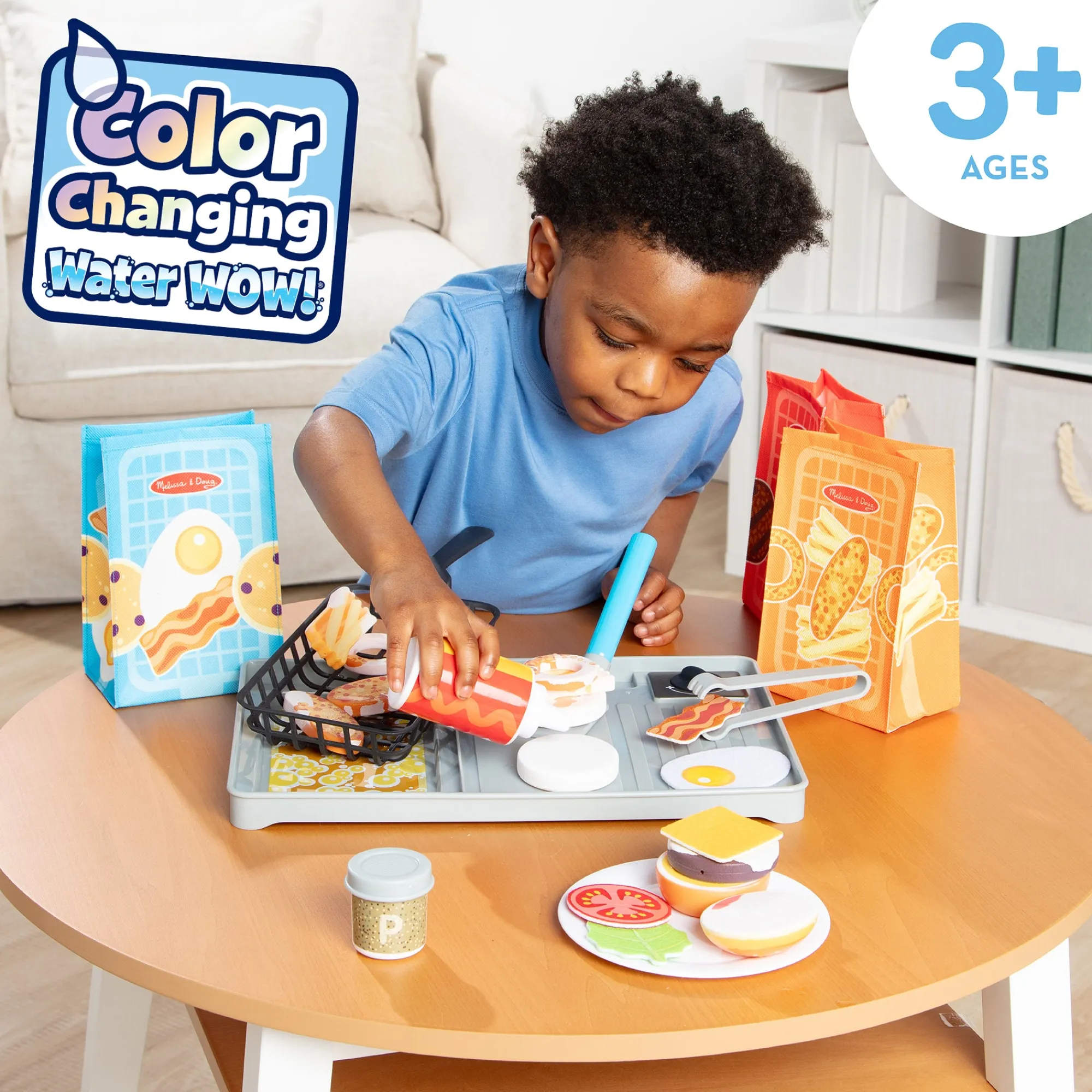 Flip & Fry Grill Play Set with Color Changing Water WOW!>Melissa & Doug New