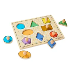 Geometric Shapes Deluxe Jumbo Peg Puzzle - 8 Pieces>Melissa & Doug New
