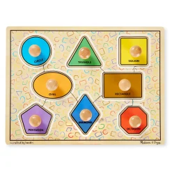 Geometric Shapes Deluxe Jumbo Peg Puzzle - 8 Pieces><noscript><img width=