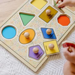 Geometric Shapes Deluxe Jumbo Peg Puzzle - 8 Pieces><noscript><img width=