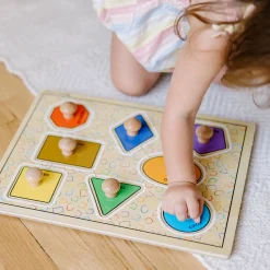 Geometric Shapes Deluxe Jumbo Peg Puzzle - 8 Pieces><noscript><img width=