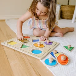 Geometric Shapes Deluxe Jumbo Peg Puzzle - 8 Pieces><noscript><img width=