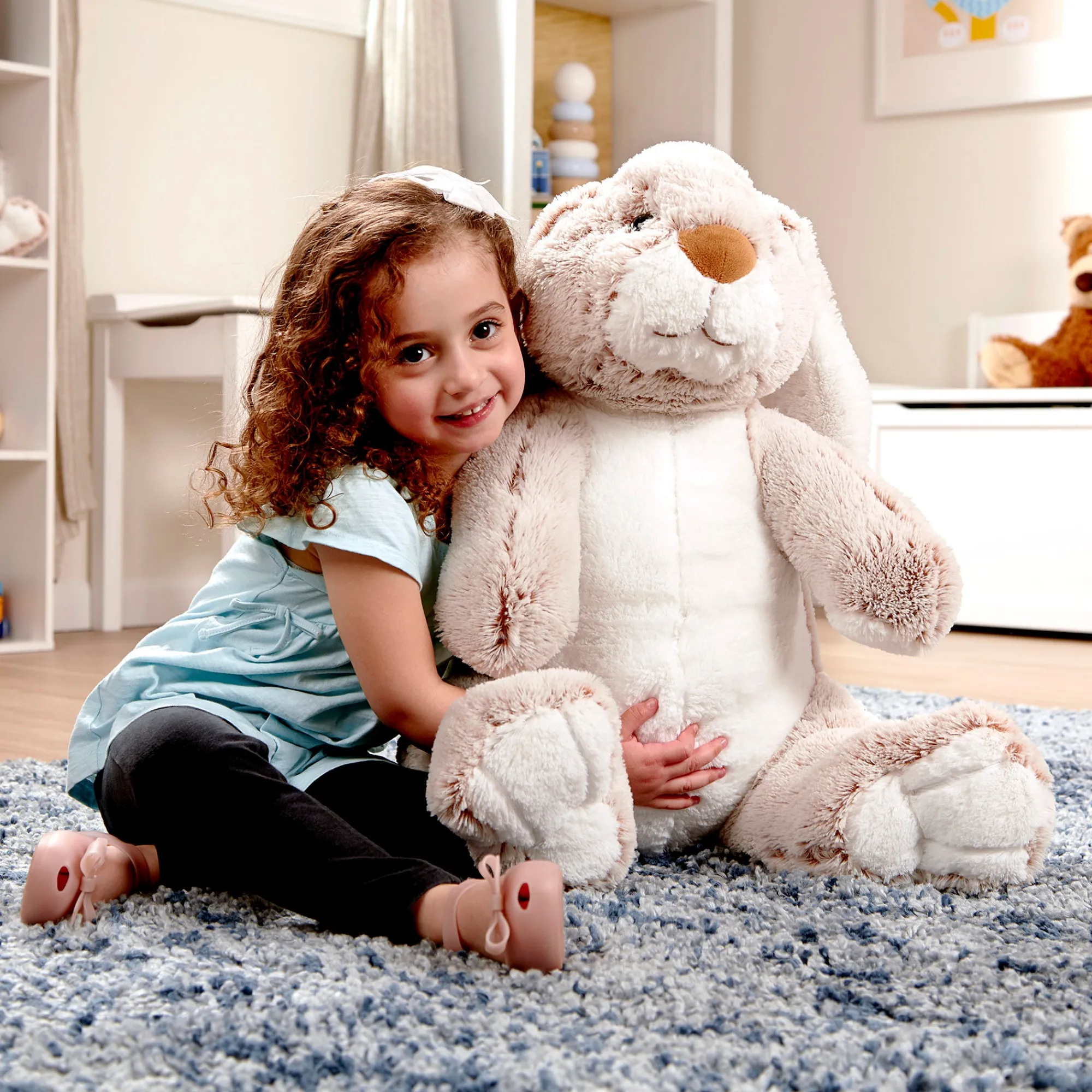 Jumbo Burrow Bunny Stuffed Plush Animal>Melissa & Doug