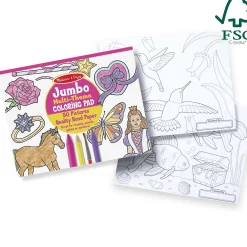 Jumbo 50-Page Kids' Coloring Pad - Horses, Hearts, Flowers, and More><noscript><img width=