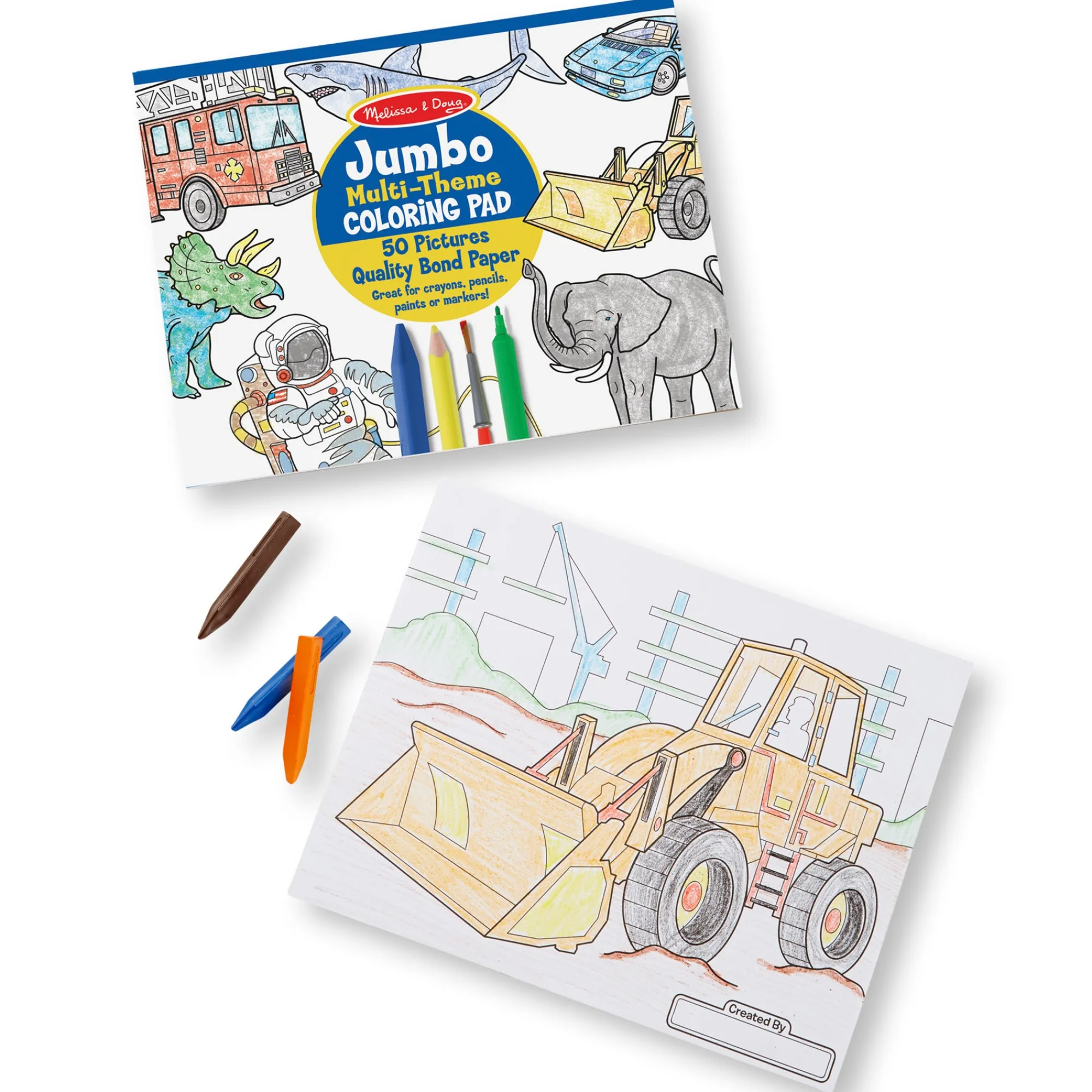 Jumbo 50-Page Kids' Coloring Pad - Space, Sharks, Sports, and More>Melissa & Doug Best