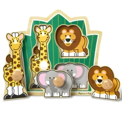 Jungle Friends Jumbo Knob Puzzle - 3 Pieces>Melissa & Doug