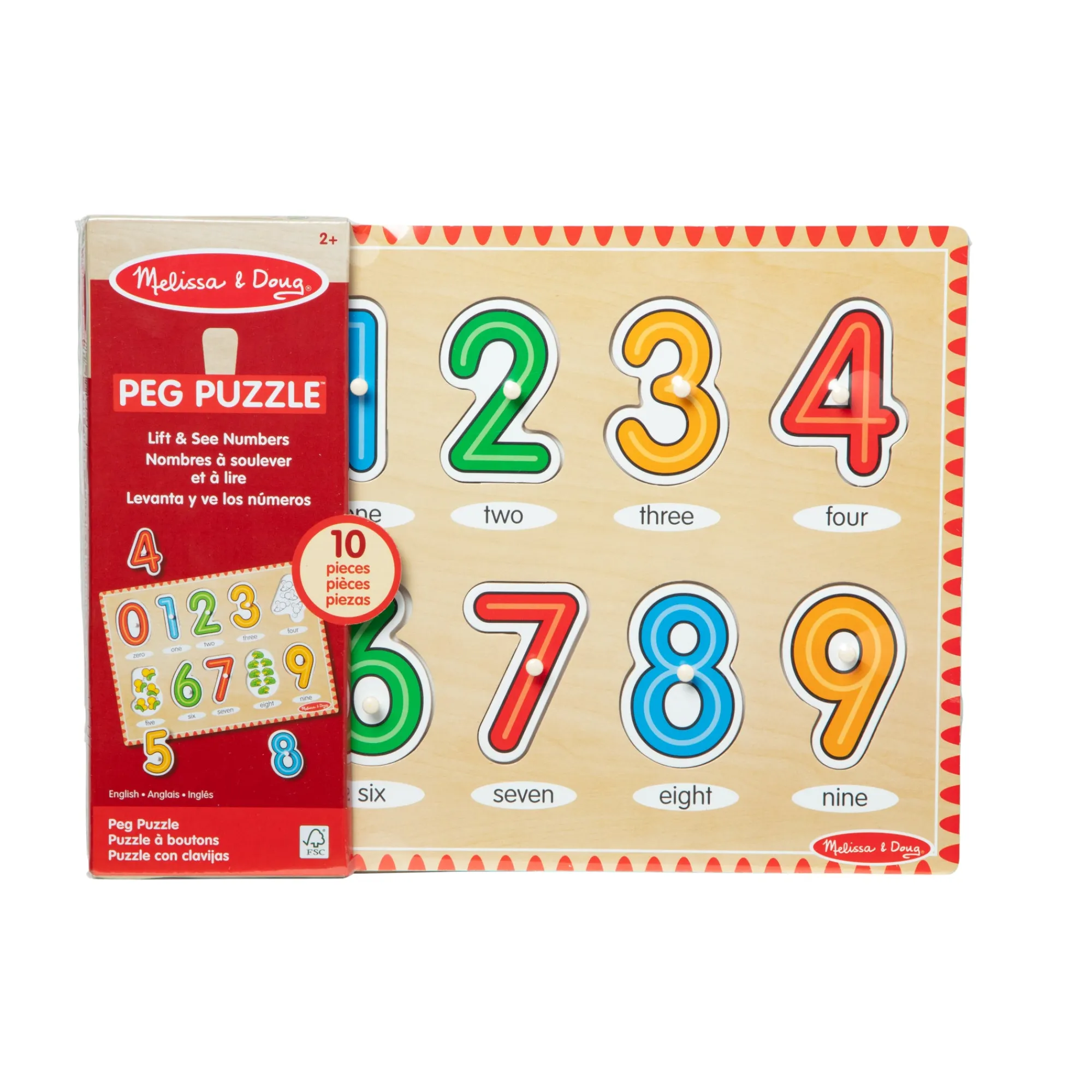 Lift & See Numbers Peg Puzzle - 10 Pieces>Melissa & Doug Discount