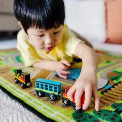 Magnetic Wooden Train Cars><noscript><img width=