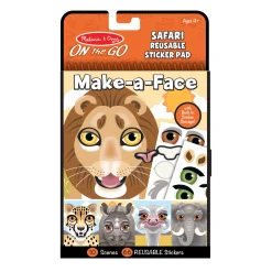 Make-a-Face – Safari Reusable Sticker Pad – On the Go Travel Activity>Melissa & Doug New