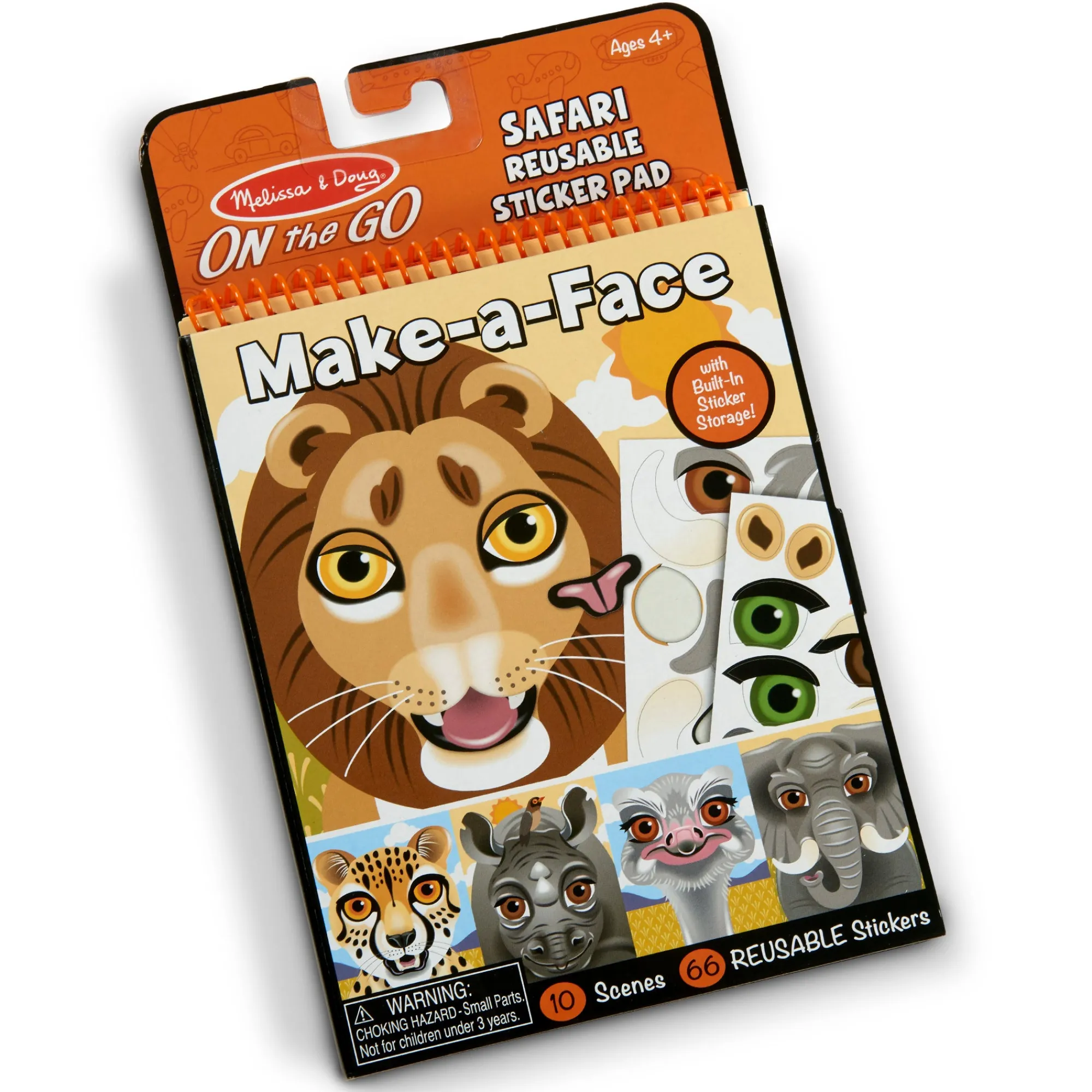 Make-a-Face – Safari Reusable Sticker Pad – On the Go Travel Activity>Melissa & Doug New