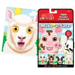 Make-A-Face Reusable Sticker Pad 3-Pack: Safari, Farm, Pets><noscript><img width=