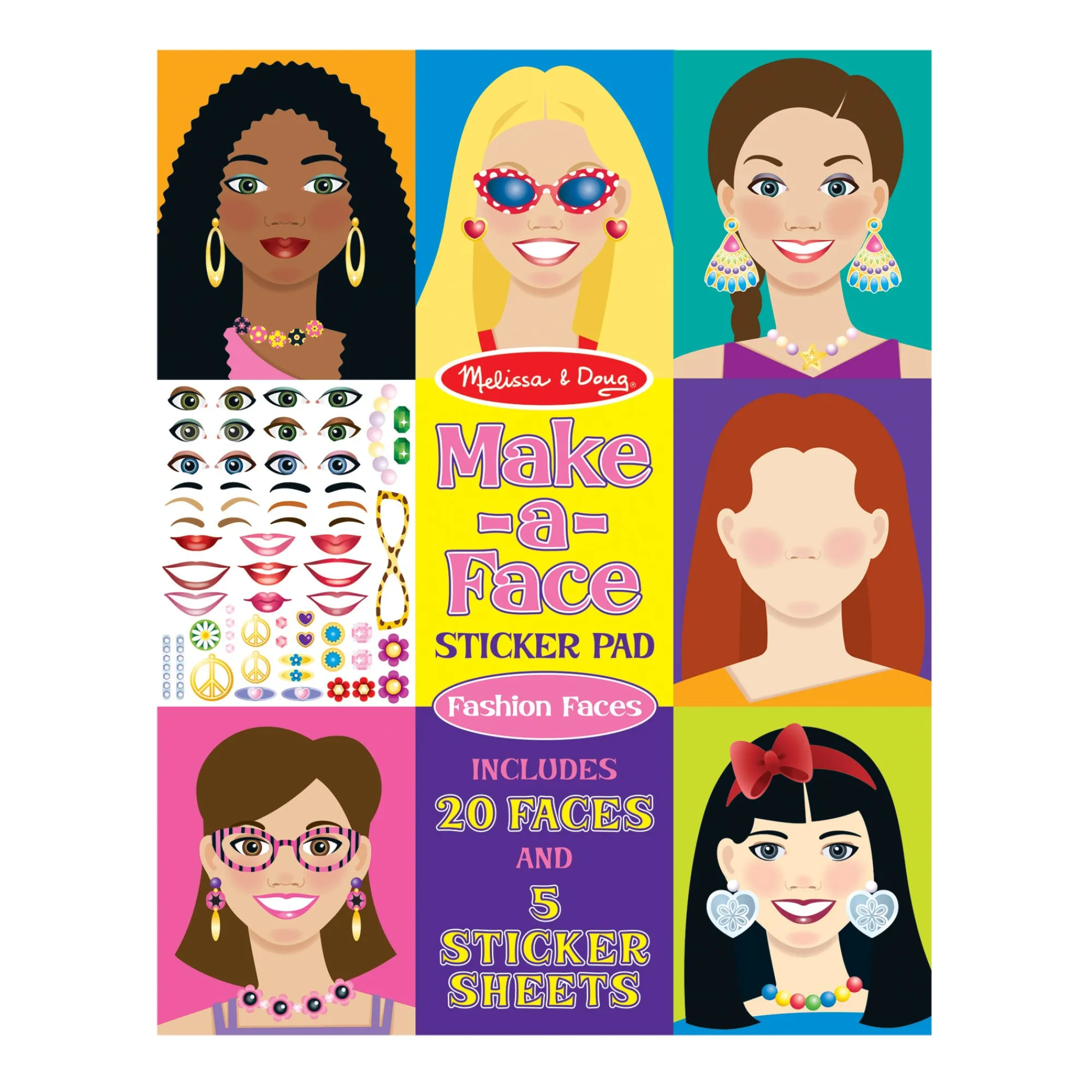 Make-a-Face Sticker Pad - Fashion Faces>Melissa & Doug Online
