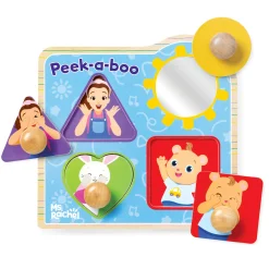 Ms. Rachel™ Wooden Peek-a-Boo Jumbo Peg Puzzle – 4 Pieces>Melissa & Doug Clearance