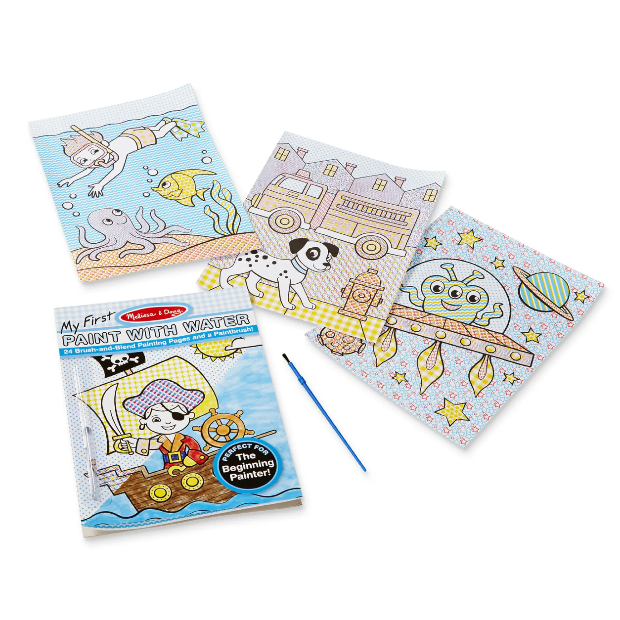 My First Paint With Water Kids' Art Pad With Paintbrush - Pirates, Space, Construction, and More>Melissa & Doug Discount