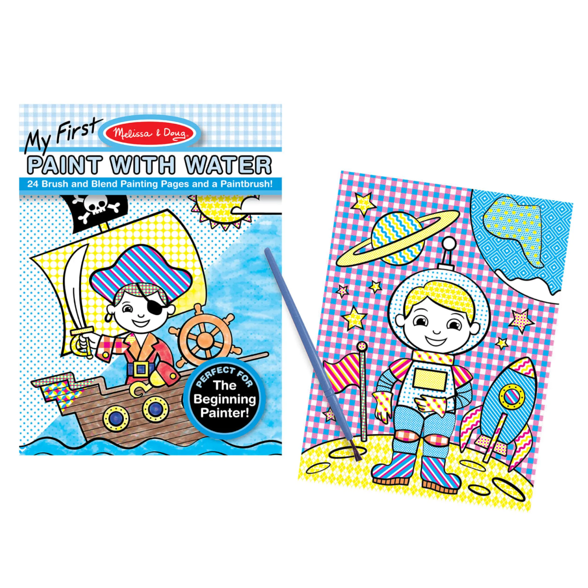 My First Paint With Water Kids' Art Pad With Paintbrush - Pirates, Space, Construction, and More>Melissa & Doug Discount