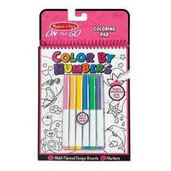 On the Go Color by Numbers Kids' Design Boards With 6 Markers - Unicorns, Ballet, Kittens, and More>Melissa & Doug New