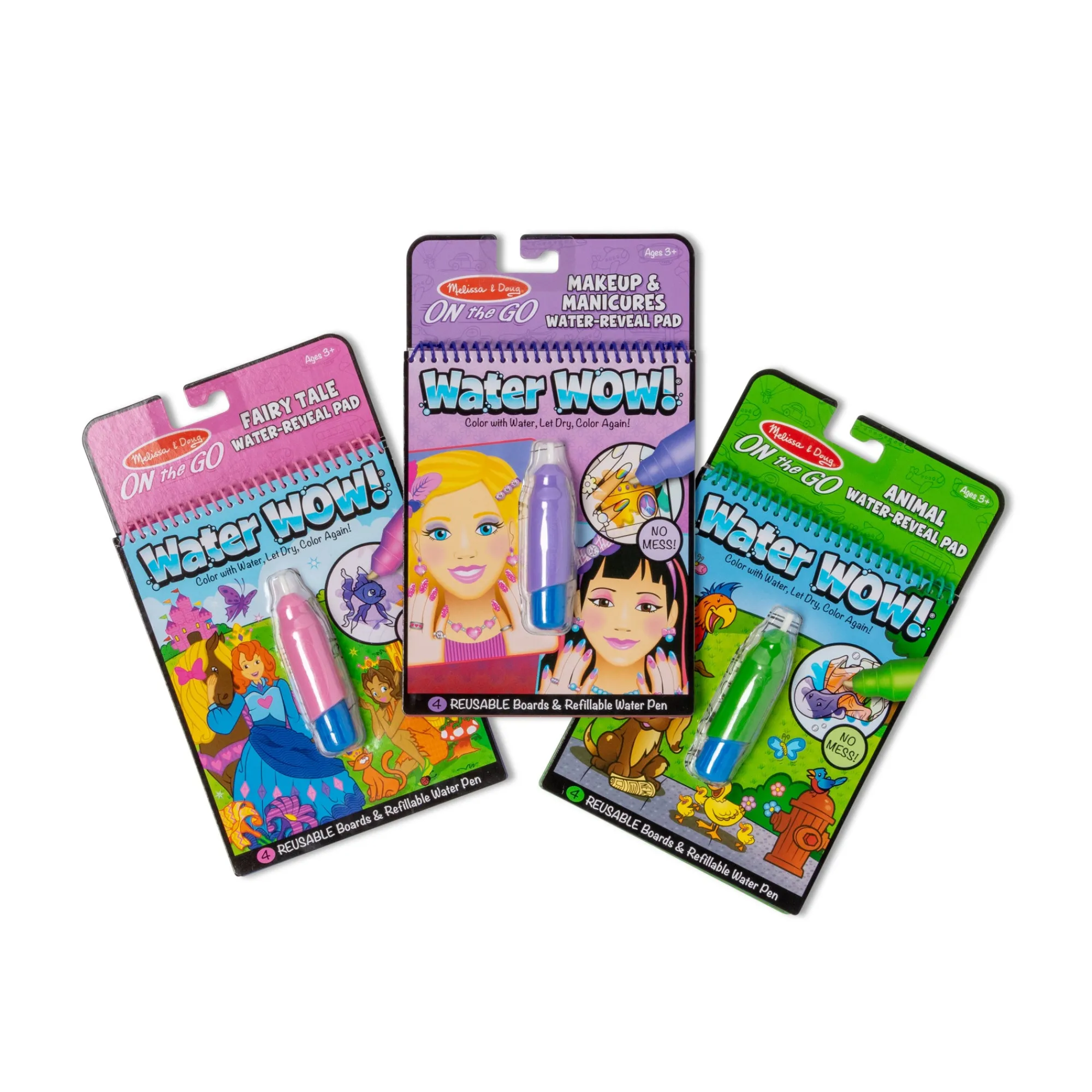 On the Go™ Water Wow!® 3-Pack: Makeup & Manicures, Fairy Tale, Animals>Melissa & Doug Outlet