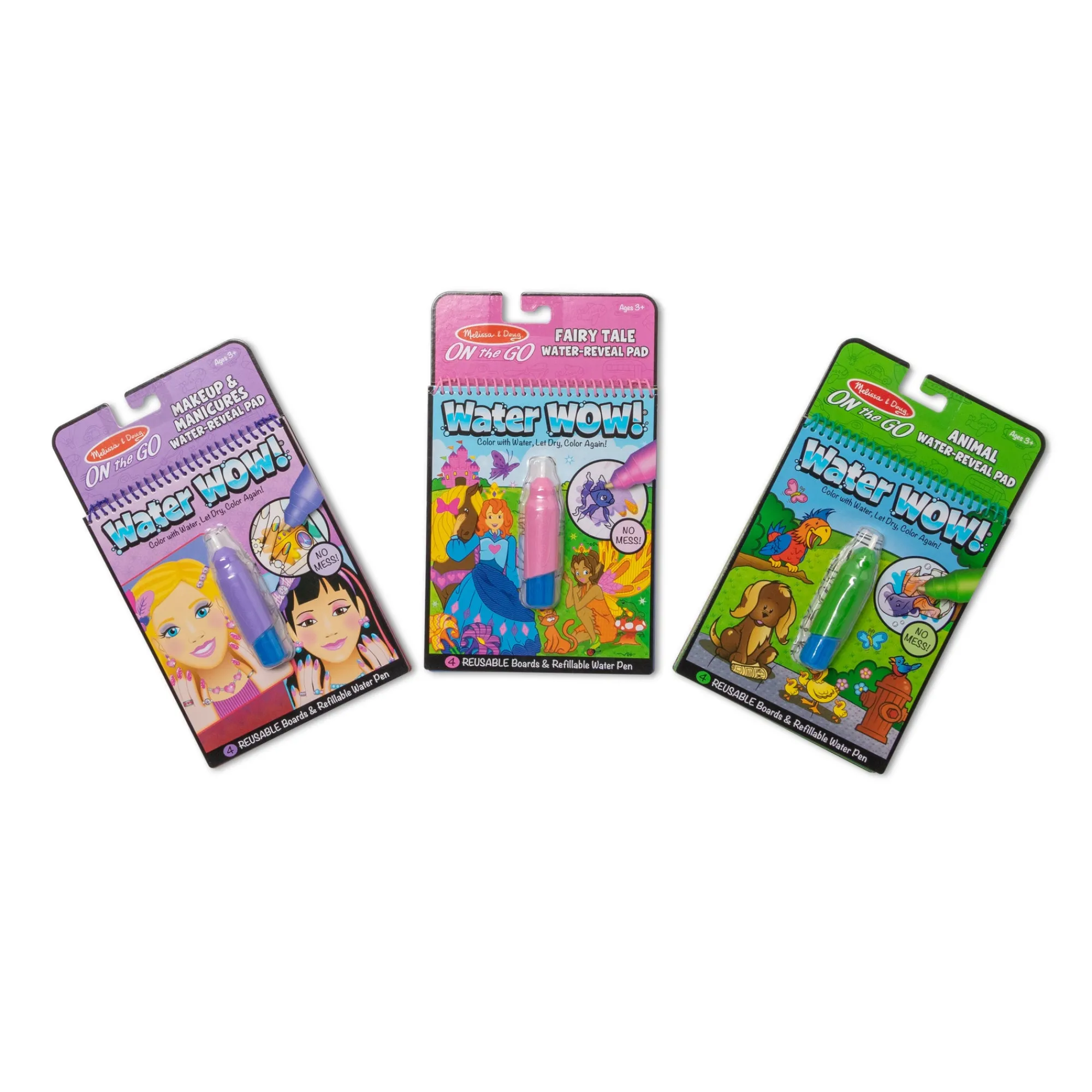 On the Go™ Water Wow!® 3-Pack: Makeup & Manicures, Fairy Tale, Animals>Melissa & Doug Outlet
