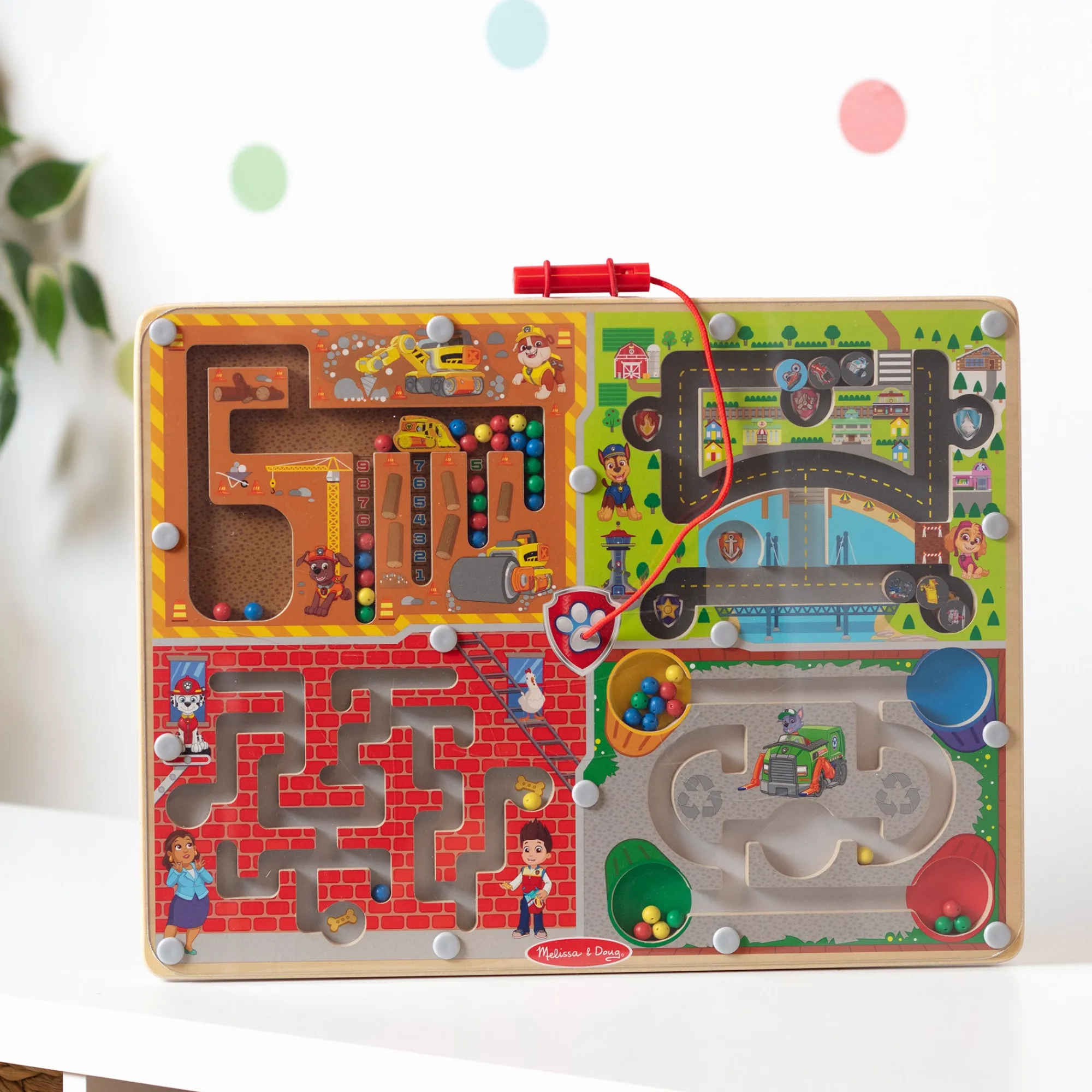 PAW Patrol Wooden 4-in-1 Magnetic Wand Maze Board>Melissa & Doug New