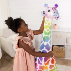 Rainbow Giraffe Lifelike Plush><noscript><img width=